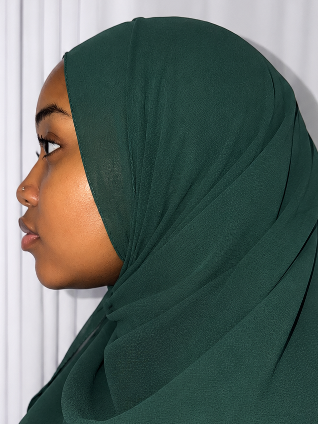 Forest Green Chiffon