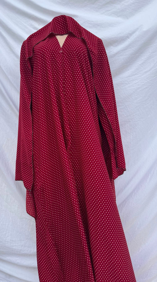 Red Polka Dot Abaya