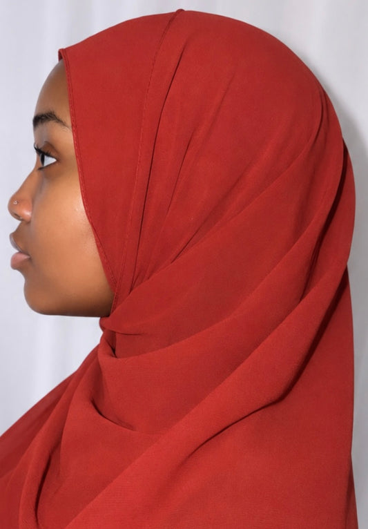 Terracotta Red Chiffon