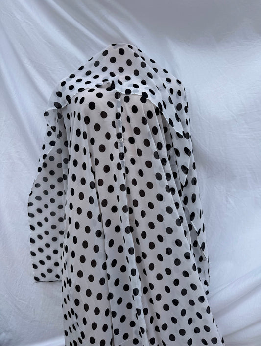 White Polka Dot Abaya